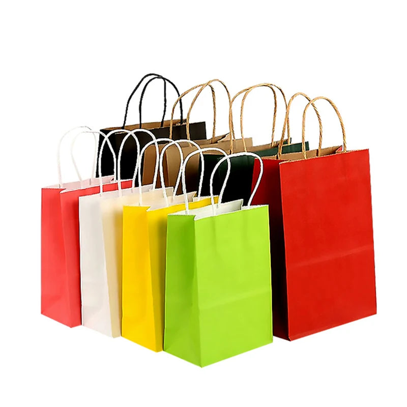 10/30/50Party Gift Bag Recyclable Kraft Paper Shopping Bag Valentine's Day Wedding Candy Gift Bag Delivery Packaging Handbag