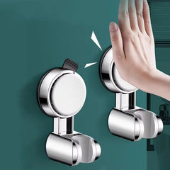 Unique Horizontal Setting Suction Cup Handheld Shower Head Holder Large Relocatable Wall Mounted Bracket