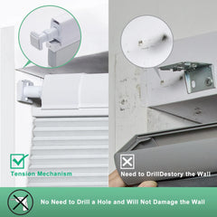 No-Drill Top-Down Bottom-Up Honeycomb Blinds – Cordless, Thermal Insulated, Noise Reduction
