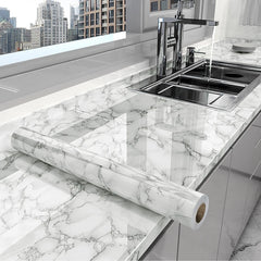 Marble Kitchen Oil-Proof Film Stove Waterproof Moisture-Proof Self-Adhesive Wallpaper Countertop Cabinet Renovation Tile Sticker