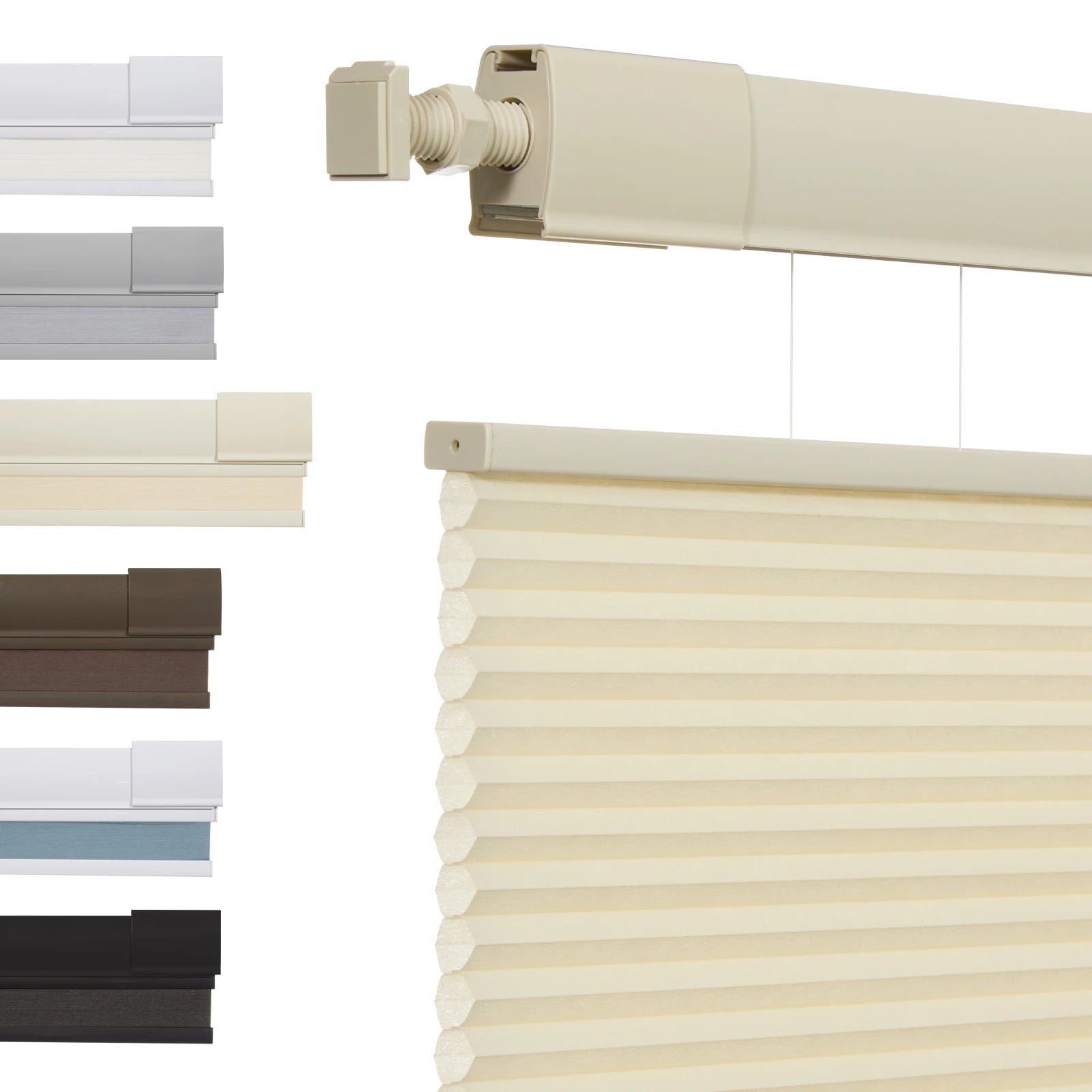 No-Drill Top-Down Bottom-Up Honeycomb Blinds – Cordless, Thermal Insulated, Noise Reduction