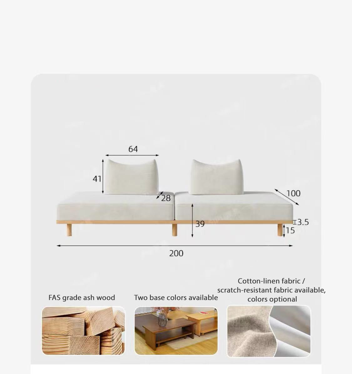 Androf – Modular Sofa Bed with Pull - Out Extension and Coffee Table - Androf