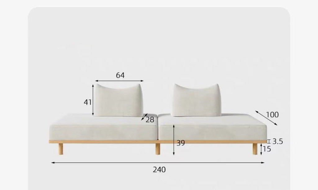 Androf – Modular Sofa Bed with Pull - Out Extension and Coffee Table - Androf