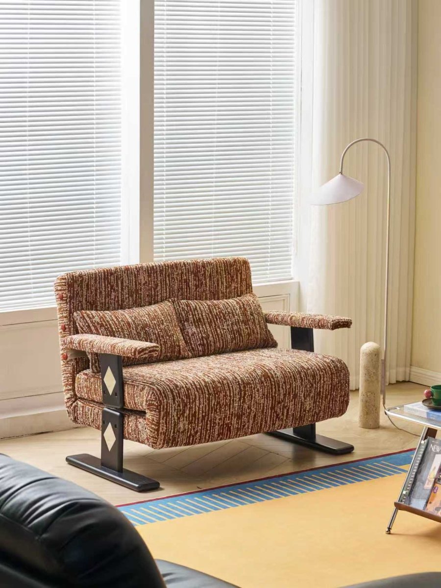 Convertible Chenille Sofa Bed Chair with Adjustable Backrest - Androf