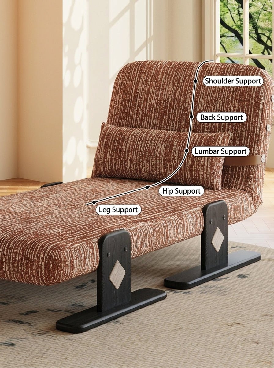 Convertible Chenille Sofa Bed Chair with Adjustable Backrest - Androf
