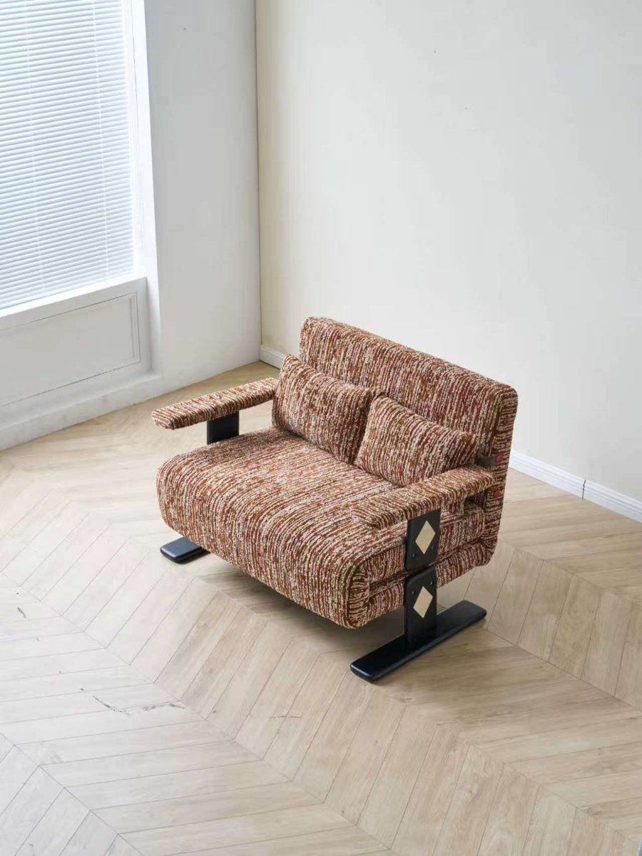 Convertible Chenille Sofa Bed Chair with Adjustable Backrest - Androf