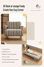 Convertible Striped Sofa Bed with Adjustable Recline & Removable Armrests - Androf
