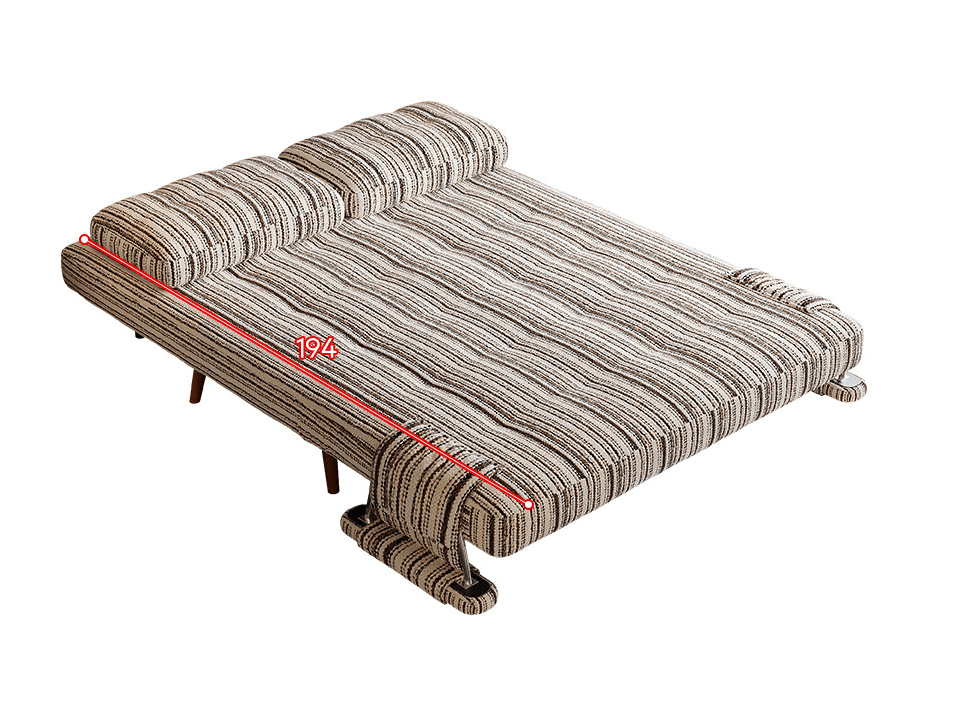 Convertible Striped Sofa Bed with Adjustable Recline & Removable Armrests - Androf