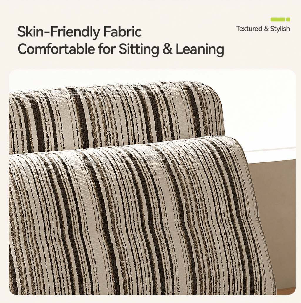Convertible Striped Sofa Bed with Adjustable Recline & Removable Armrests - Androf