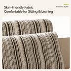 Convertible Striped Sofa Bed with Adjustable Recline & Removable Armrests - Androf