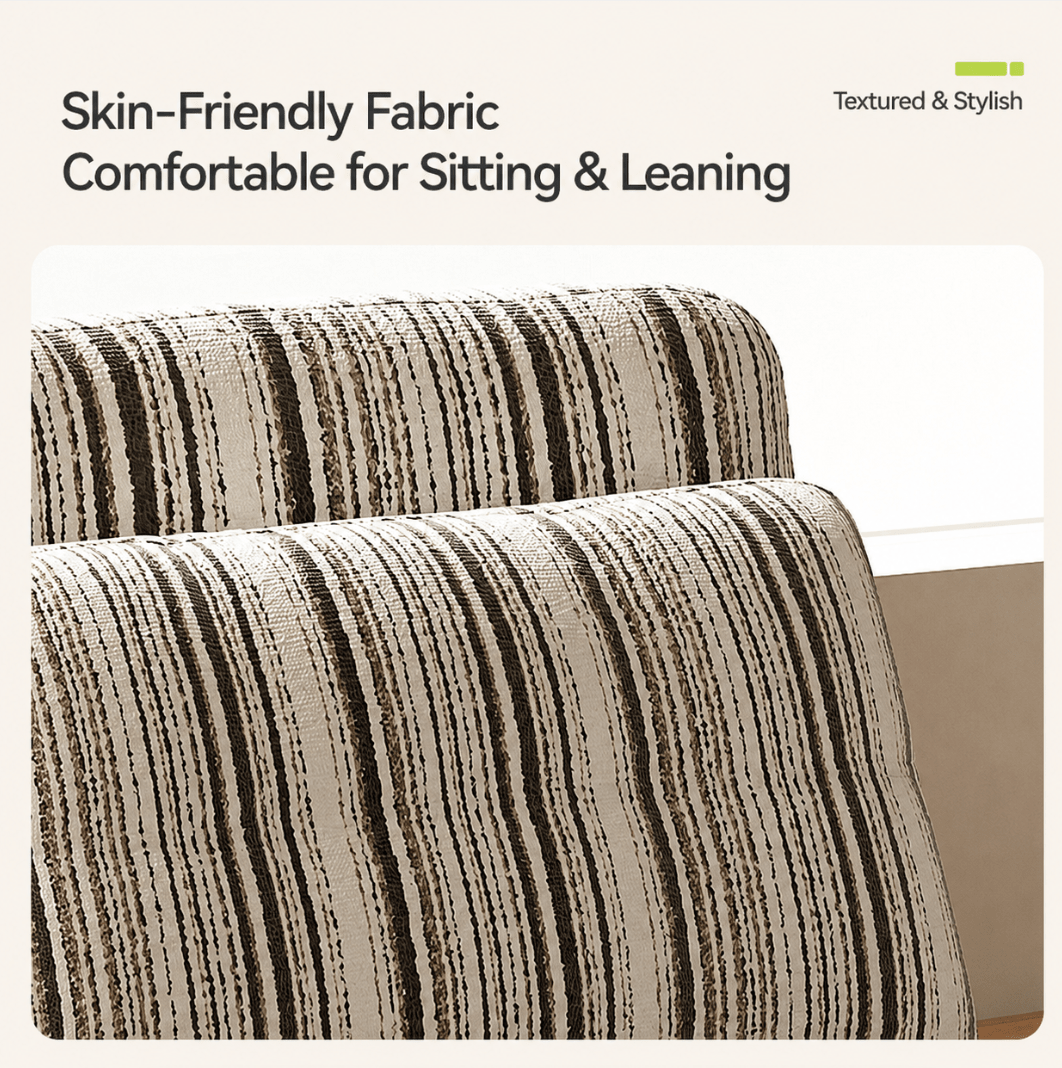 Convertible Striped Sofa Bed with Adjustable Recline & Removable Armrests - Androf