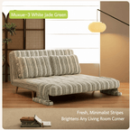 Convertible Striped Sofa Bed with Adjustable Recline & Removable Armrests - Androf