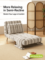 Convertible Striped Sofa Bed with Adjustable Recline & Removable Armrests - Androf