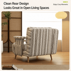 Convertible Striped Sofa Bed with Adjustable Recline & Removable Armrests - Androf