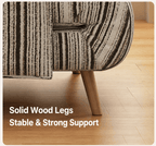 Convertible Striped Sofa Bed with Adjustable Recline & Removable Armrests - Androf