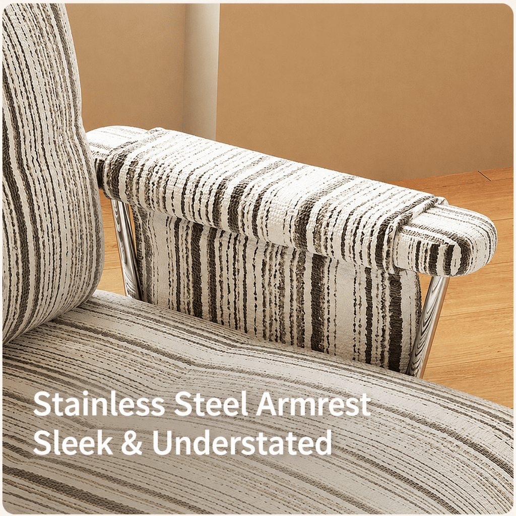 Convertible Striped Sofa Bed with Adjustable Recline & Removable Armrests - Androf