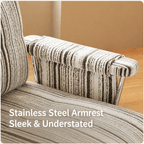 Convertible Striped Sofa Bed with Adjustable Recline & Removable Armrests - Androf