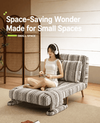 Convertible Striped Sofa Bed with Adjustable Recline & Removable Armrests - Androf