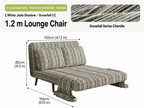 Convertible Striped Sofa Bed with Adjustable Recline & Removable Armrests - Androf