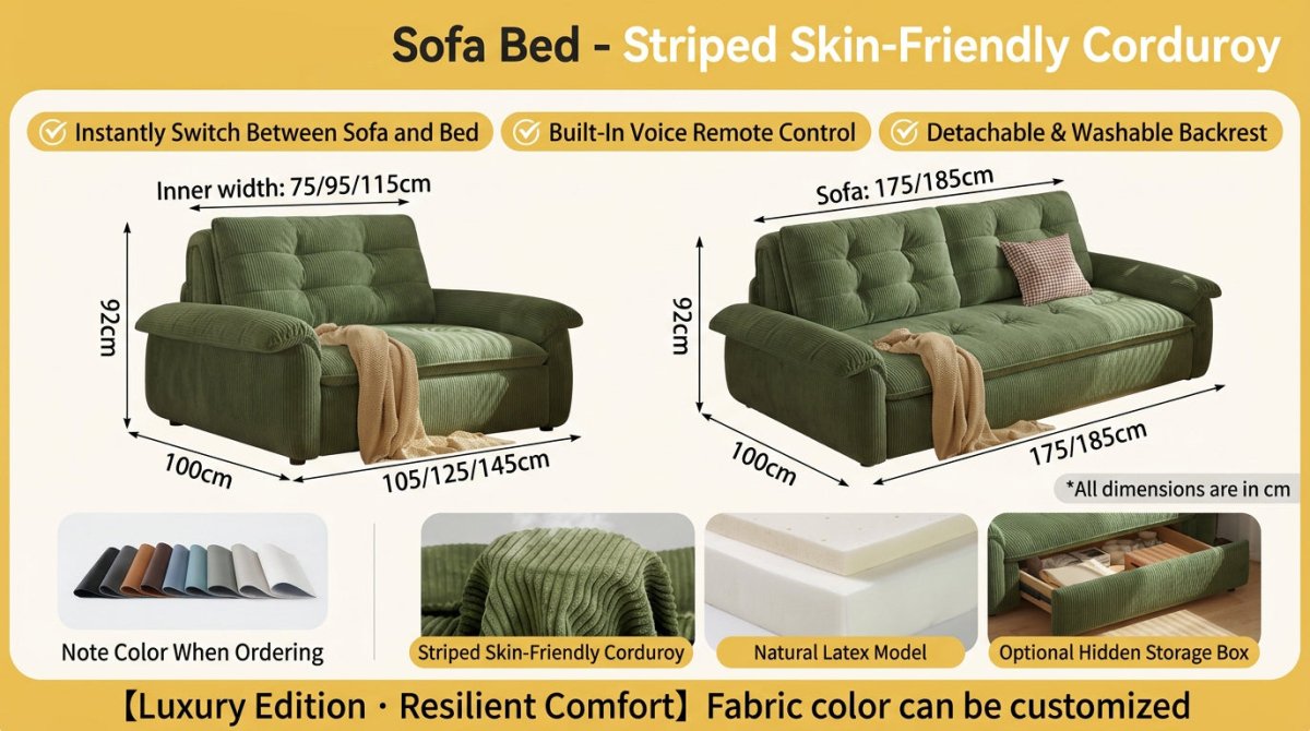 Electric Sofa Bed (Remote + Voice Control) - Androf