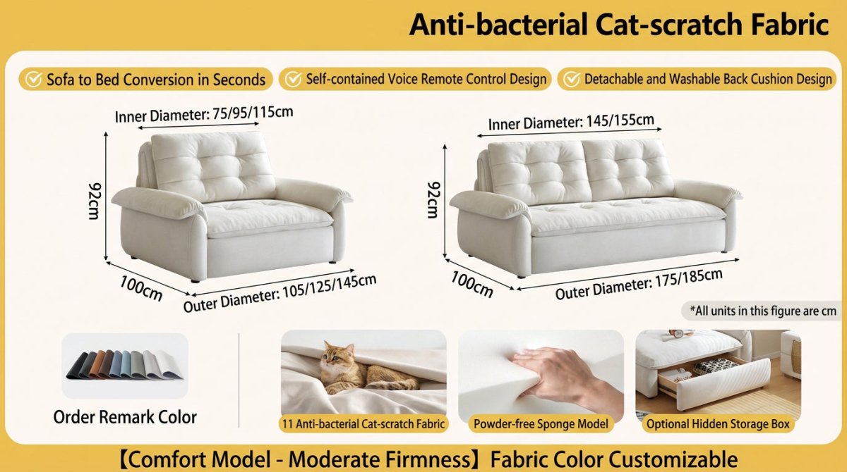 Electric Sofa Bed (Remote + Voice Control) - Androf