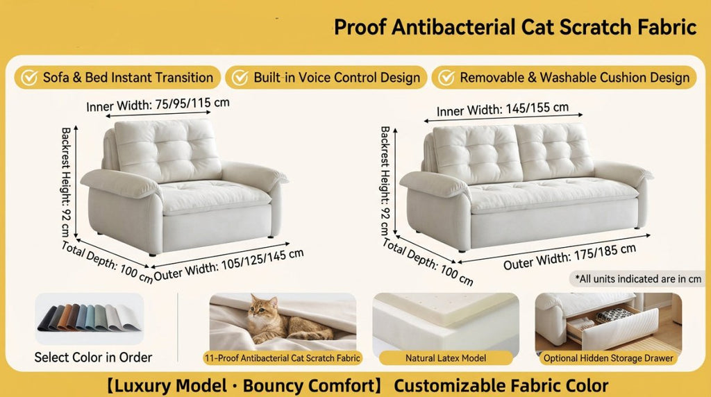 Electric Sofa Bed (Remote + Voice Control) - Androf