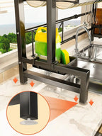 Expandable 2 - Tier Stainless Steel Sink Dish Rack with Cutlery & Chopstick Holders - Androf