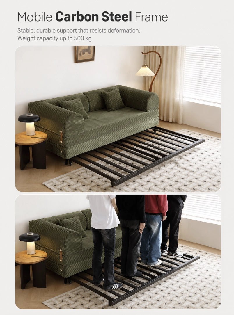 French-Inspired Convertible Sofa Bed with Latex-Enhanced Comfort - Androf