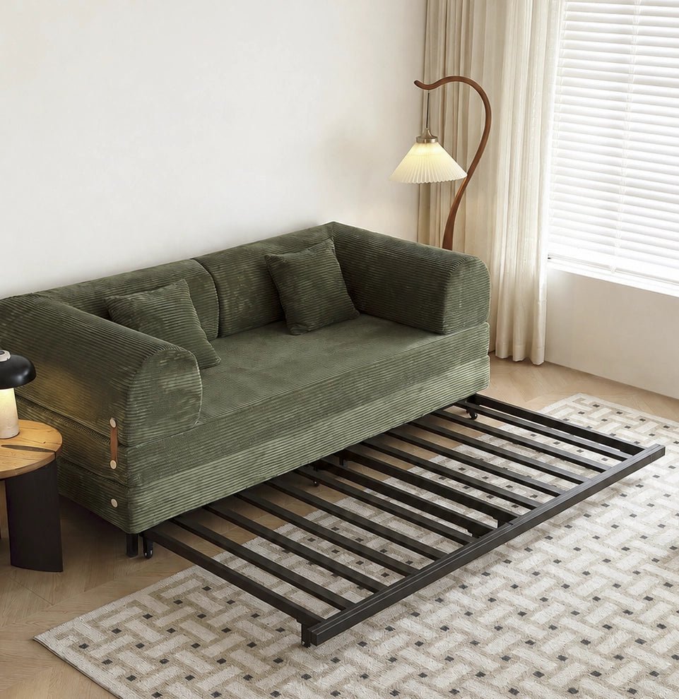 French-Inspired Convertible Sofa Bed with Latex-Enhanced Comfort