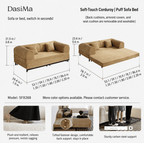 French-Inspired Convertible Sofa Bed with Latex-Enhanced Comfort - Androf