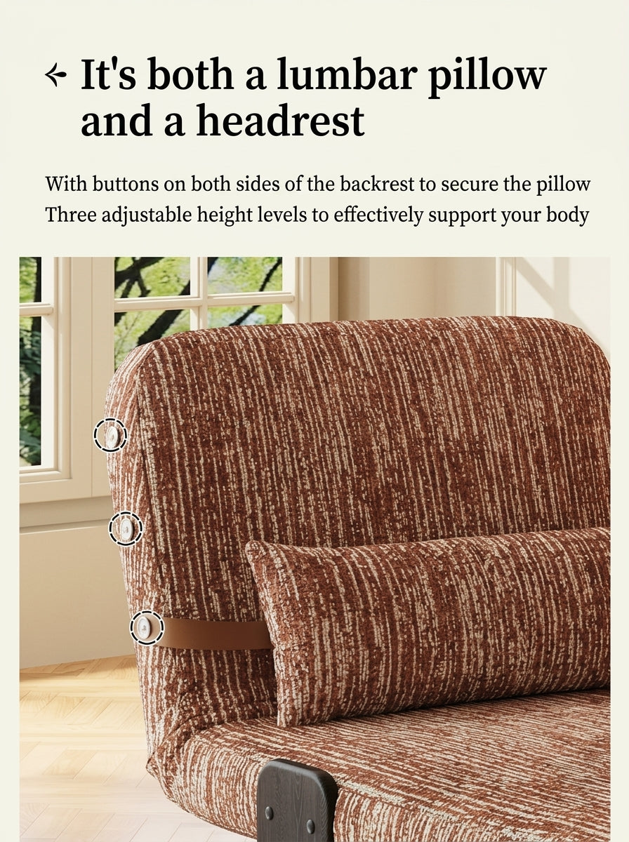 Convertible Chenille Sofa Bed Chair with Adjustable Backrest