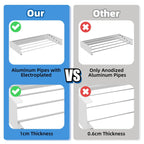 Laundry Drying Rack Collapsible Wall Mounted Clothes Drying Rack Length 80cm&1meter 5 Aluminum Rods, 60lb Capacity Laundry Racks - Androf