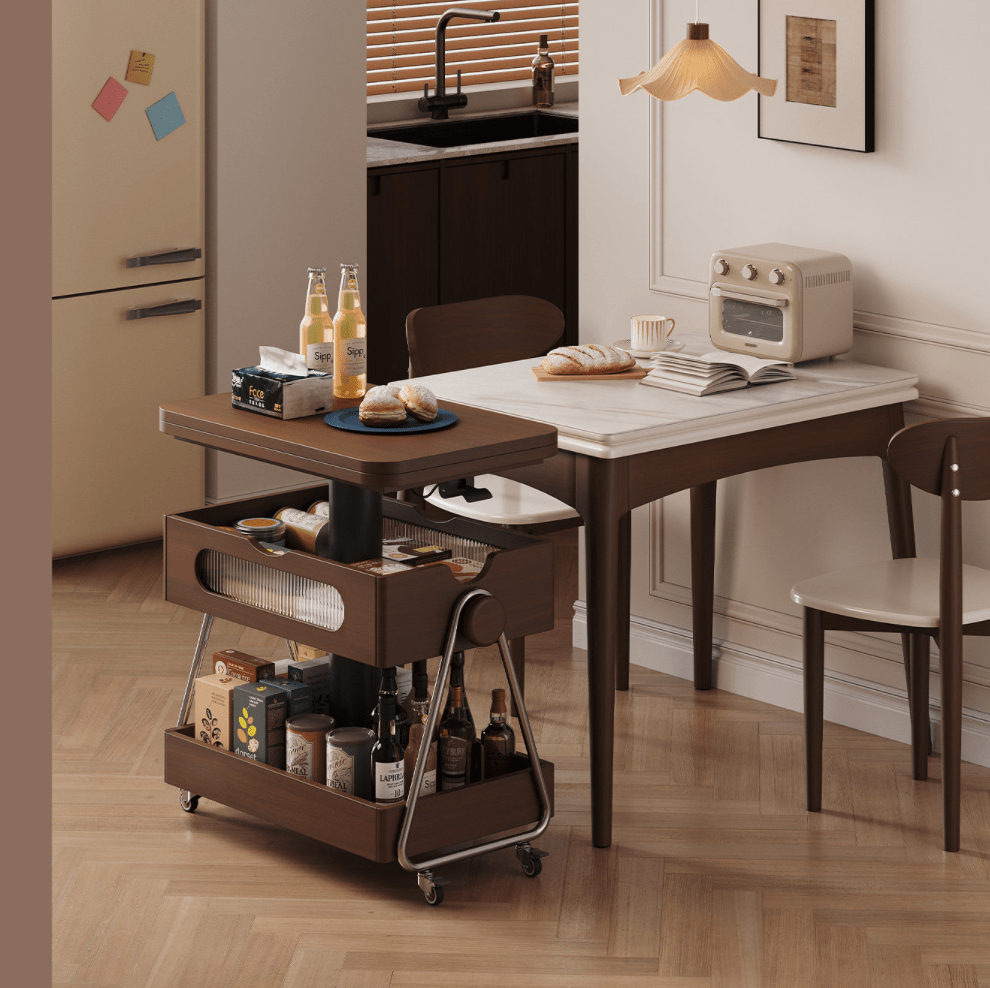 Lift-Up Expandable Rolling Coffee Table with Storage - Androf