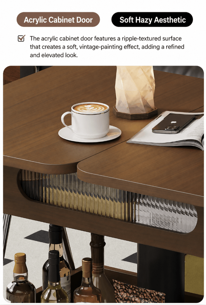 Lift-Up Expandable Rolling Coffee Table with Storage - Androf
