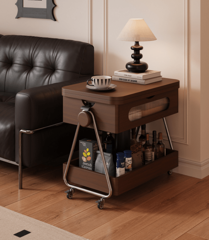 Lift-Up Expandable Rolling Coffee Table with Storage - Androf Main image