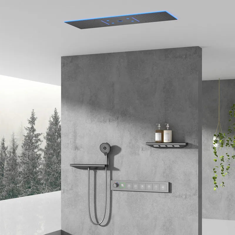 Luxury Wall - Mounted Rainfall Shower Set – 6 Functions - Androf