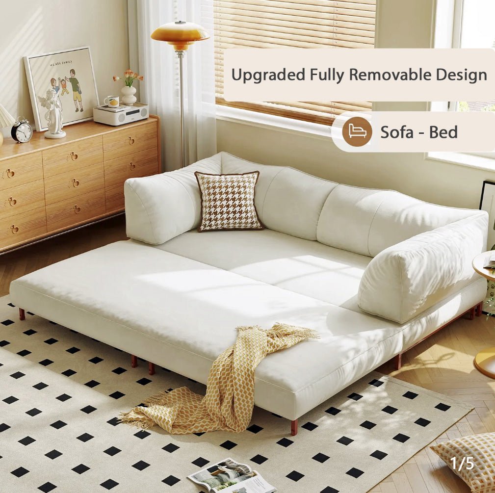 Modern Convertible Lounge Sofa — Deep Seat, Detachable Covers &amp; Expandable Frame - Androf