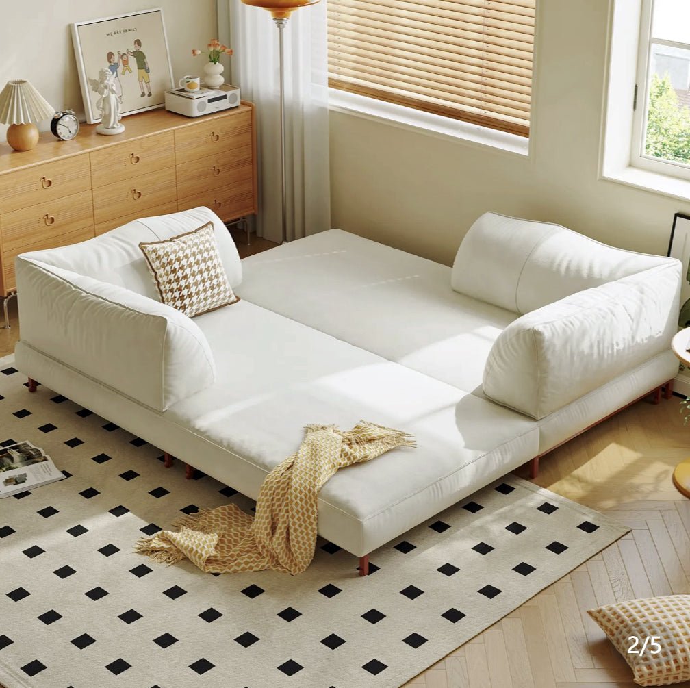 Modern Convertible Lounge Sofa — Deep Seat, Detachable Covers &amp; Expandable Frame - Androf