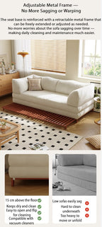 Modern Convertible Lounge Sofa — Deep Seat, Detachable Covers &amp; Expandable Frame - Androf