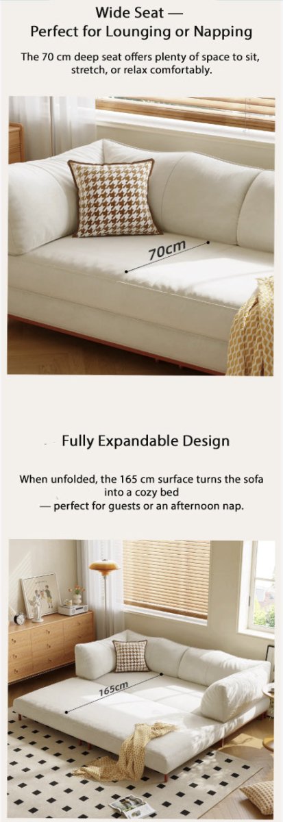 Modern Convertible Lounge Sofa — Deep Seat, Detachable Covers &amp; Expandable Frame - Androf