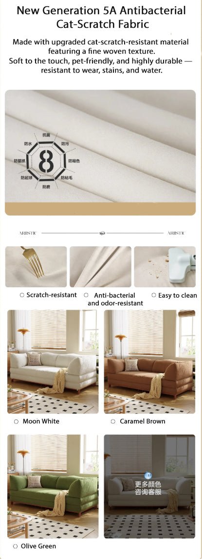 Modern Convertible Lounge Sofa — Deep Seat, Detachable Covers &amp; Expandable Frame - Androf