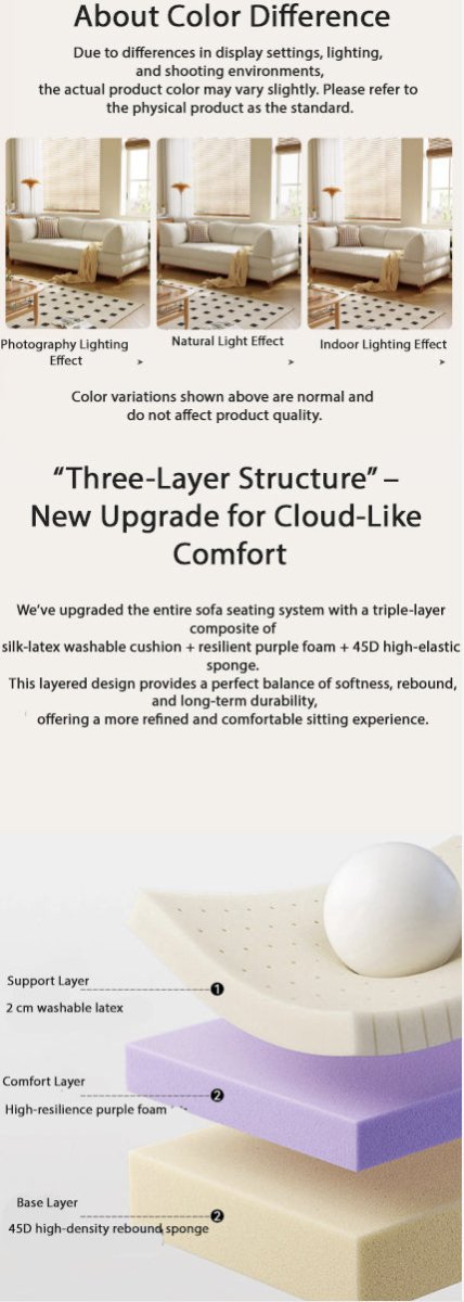 Modern Convertible Lounge Sofa — Deep Seat, Detachable Covers &amp; Expandable Frame - Androf