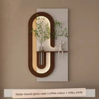 Modern Wall - Mounted LED Art Shelf with Glass Vase - Androf