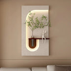Modern Wall - Mounted LED Art Shelf with Glass Vase - Androf