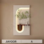 Modern Wall - Mounted LED Art Shelf with Glass Vase - Androf