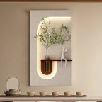 Modern Wall - Mounted LED Art Shelf with Glass Vase - Androf