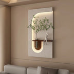 Modern Wall - Mounted LED Art Shelf with Glass Vase - Androf
