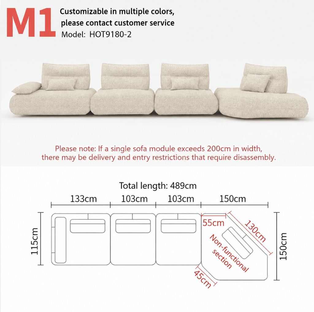 Modular Electric Cloud Sofa with Independent Adjustable Backrests - Androf