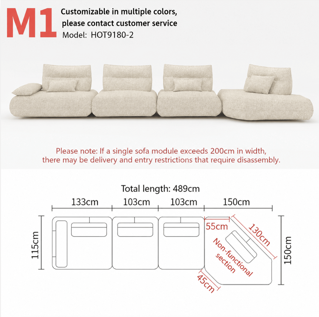 Modular Electric Cloud Sofa with Independent Adjustable Backrests - Androf
