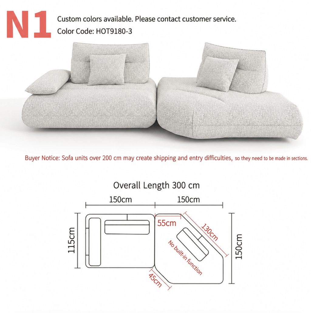 Modular Electric Cloud Sofa with Independent Adjustable Backrests - Androf